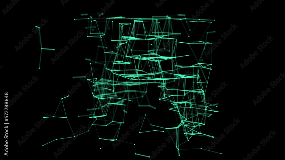 Poster network connection technology background. abstract level structure with points and lines. digital fu
