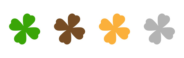  shamrocks vector icons illustration set