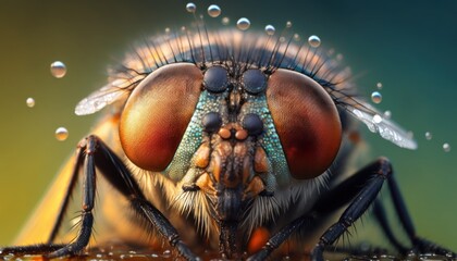 Close up of a fly. Generative AI