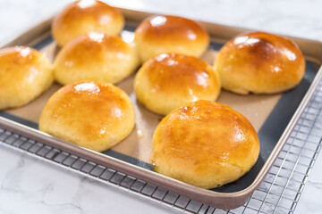 Baking brioche buns