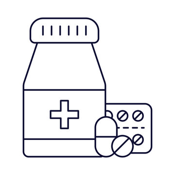 medicine bottle and tablet icon