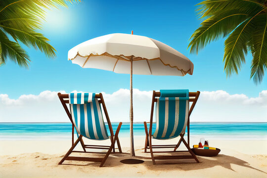 Paradiesische Zweisamkeit: Entspannte Stunden zu zweit am Strand - Generative Ai