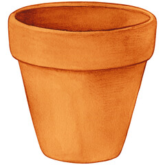 Watercolor han drawn garden pot