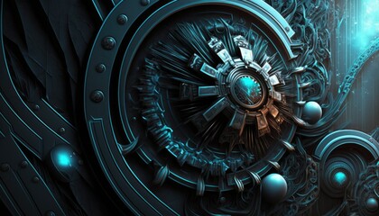 Background of science fiction sci-fi mech machinery space age future