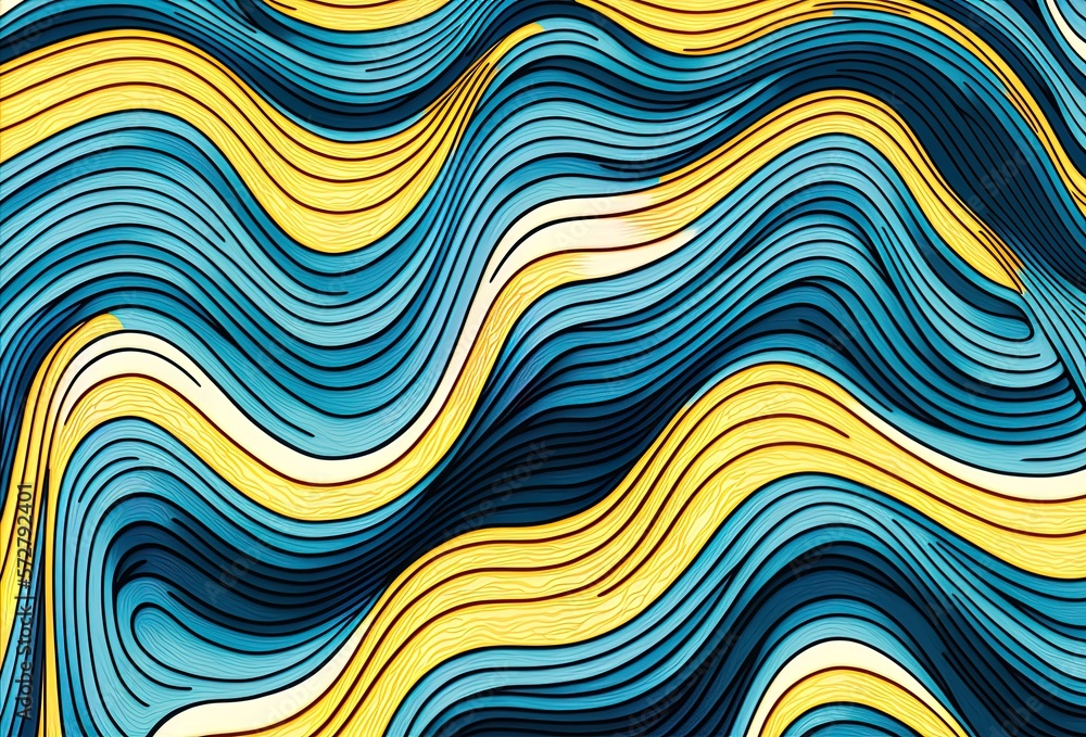 Poster texture of fabric waves used as a backdrop in a close-up photograph generative ai