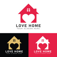Love house logo vector design
