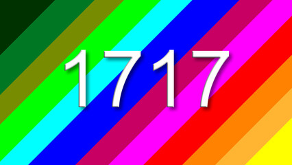1717 colorful rainbow background year number