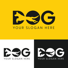 Modern and creative dog logo vector design