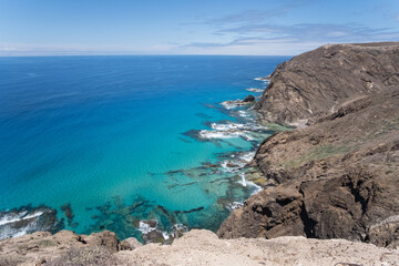 Fototapeta na wymiar View of Porto das Salemas beach at Porto Santo Island in Madeira archipelago.