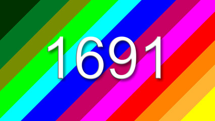 1691 colorful rainbow background year number
