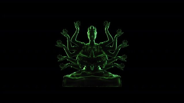 Buddha Party Loop 3D Animation With Alpha Video