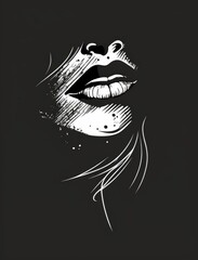 illustration of a woman lips
