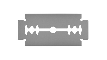 Metal sharp razor blade isolated on transparent background. Minimal concept. 3D render