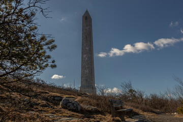 Fototapeta na wymiar High Point Monument at High Point State Park in New Jersey on a sunny February morning