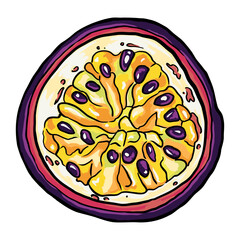 drawing isolated passion fruit, It can also be used to decorate the look of a website or social networking site, as well as postcards, highlight individual PNG objects.