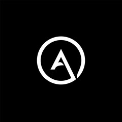 a circle monoline minimalist logo design