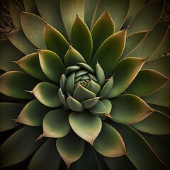 Fototapeta premium Aerial top-down view of succulent plant