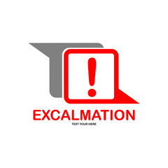 Warning mark with exclamation logo design vector. Suitable for business and caution sign