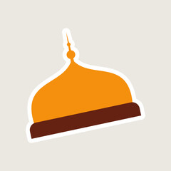 Masjid or mosque doom icon. Muslim holyday of Ramadhan Kareem. Flat design style eps 10 vector illustration for religion concept - obrazy, fototapety, plakaty