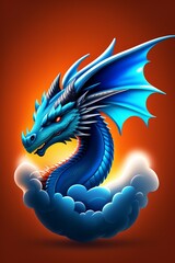 dragon on blue