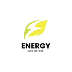 Modern Energy Logo, Lightning,water, Leaf Vector Icon.
