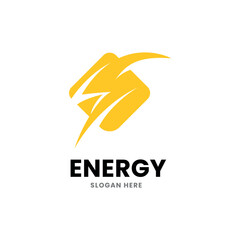Modern Energy Logo, Lightning,water, Leaf Vector Icon.