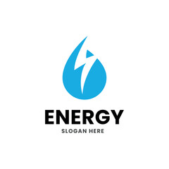 Modern Energy Logo, Lightning,water, Leaf Vector Icon.