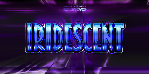 Retro text effect iridescent futuristic editable 80s classic style with experimental background, ideal for poster, flyer, social media post with give them the rad 1980s touch