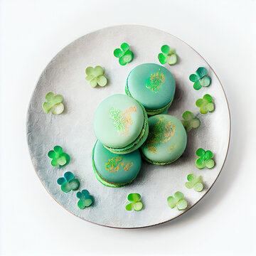St. Patrick's Day Shamrock Macaron Cookies