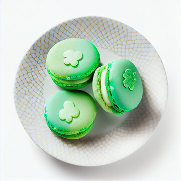St. Patrick's Day Shamrock Macarons