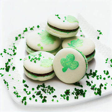 St. Patrick's Day Shamrock Macarons