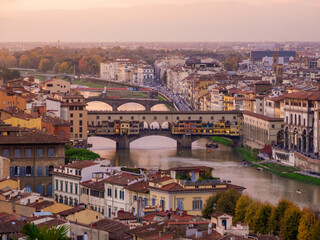 Obraz premium Ponte Vecchio Duomo catedral de la Ciudad de Florencia en Italia