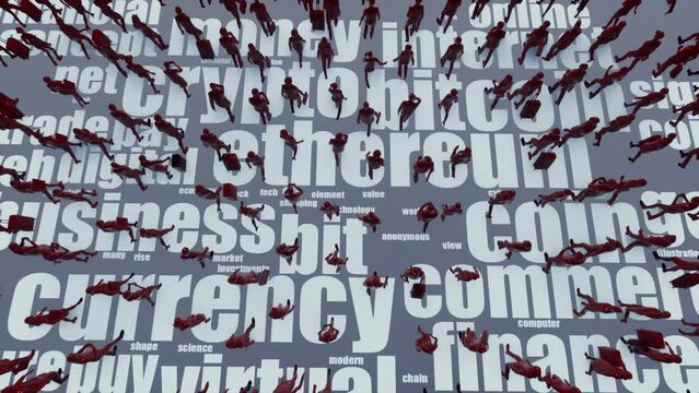 Coin Tokens and Peoples Background Video Animation