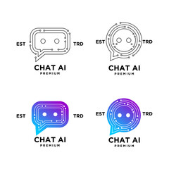 chat AI artificial intelligence Initial letter icon design logo