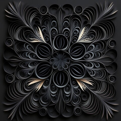 Intricate 3D paper quilling art pattern