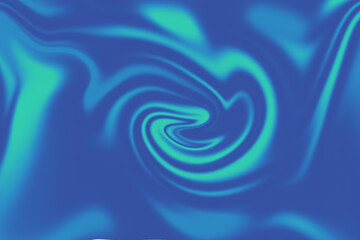 Fototapeta premium Abstract fluid 3D twisted iridescent holographic neon waves background with blue and green colorful gradient