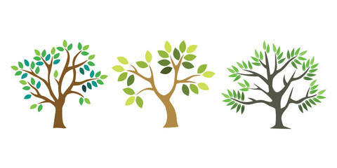 set of tree collection vector illustration