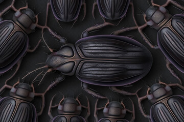 Bugs knolling illustration patterncreated with Generative AI technology