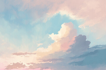 Watercolor style of sky sweet color background. generative ai.