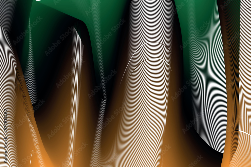 Poster abstract green and yellow gradient wave on black and white gradient background suitable for landing 