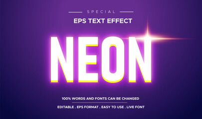 Text Effect Neon editable smart object