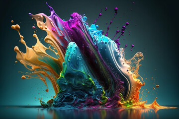 Color Chaos: A Vibrant Explosion of Colors on Canvas