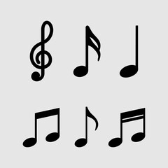 Fototapeta na wymiar Set of Musical notes icon Musical notes. Treble clef. Vector illustration..eps