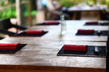 table setting in the restaurant for the cafe interior menu