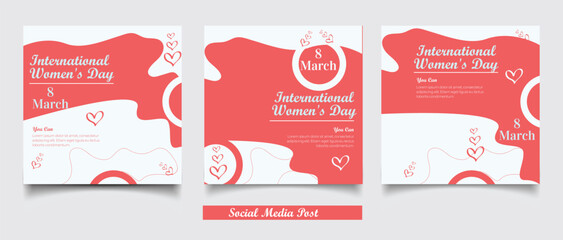 International women's day instagram posts set