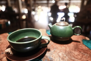 a cup of coffee in a cafe, photo morning coffee luvak cappuccino