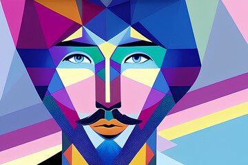 face abstract colorful background