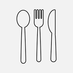 spoon, fork and knife icon vector trendy style illustration on white background..eps