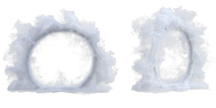 Cloud portal air circle. 3d render isolated