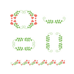 식물문양 프레임 세트